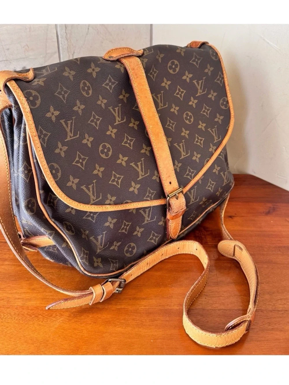 Louis Vuitton Monogram Canvas Messenger Bag in Brown and Tan